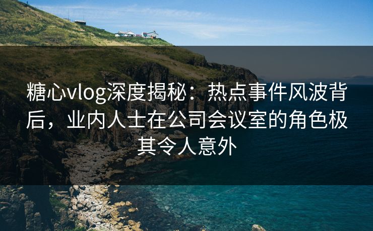 糖心vlog深度揭秘：热点事件风波背后，业内人士在公司会议室的角色极其令人意外