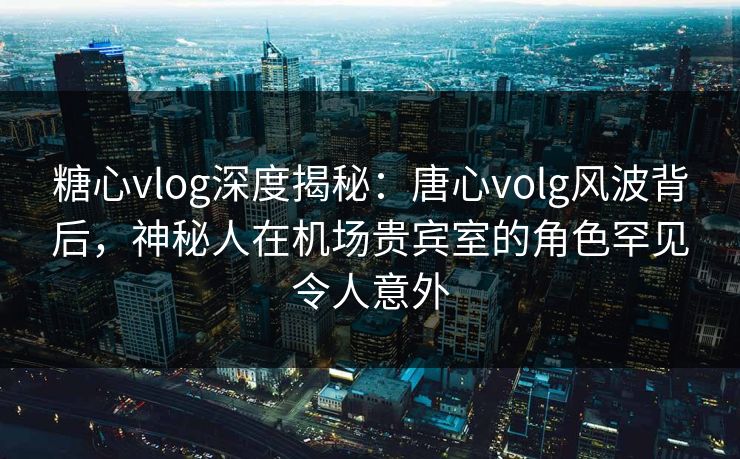 糖心vlog深度揭秘：唐心volg风波背后，神秘人在机场贵宾室的角色罕见令人意外  第1张
